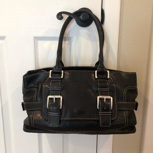 Michael Kors Vintage Black Leather Satchel Handbag